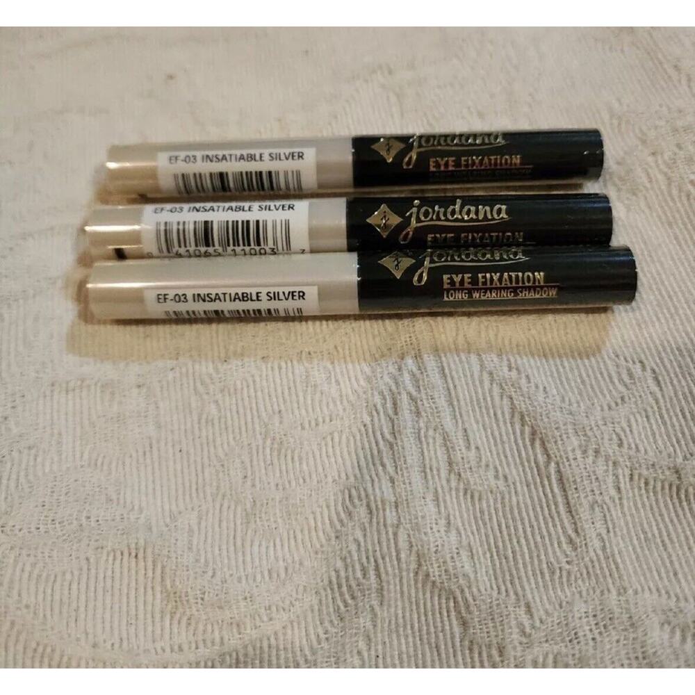 Lot of 3 Jordana Eye Fixation Long Wearing Shadow EF-03 Insatiable Silver